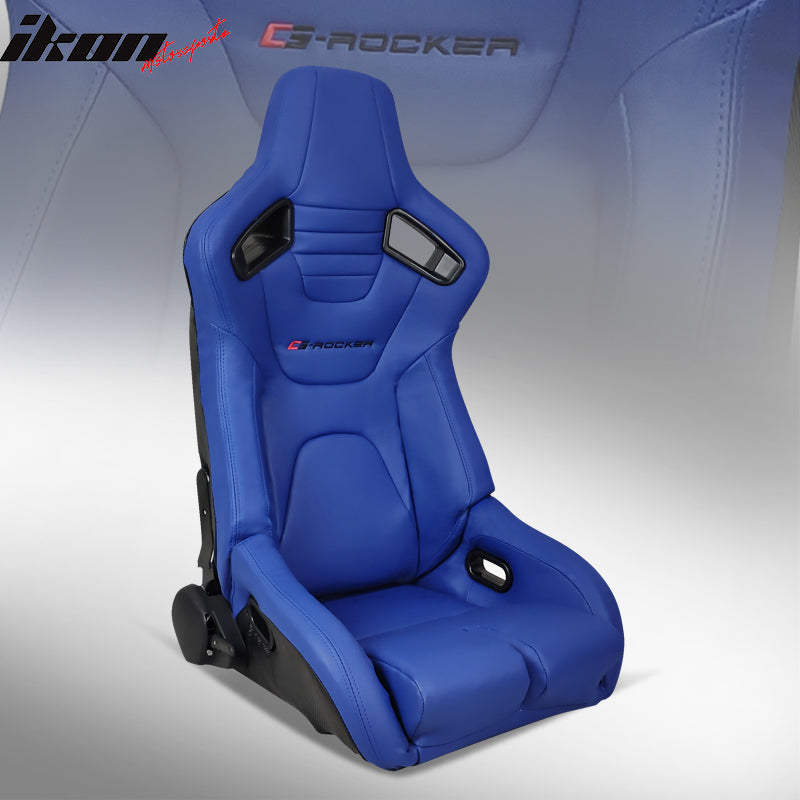 Universal Reclinable Bucket Racing Seat Dual Slider PU Carbon Leather