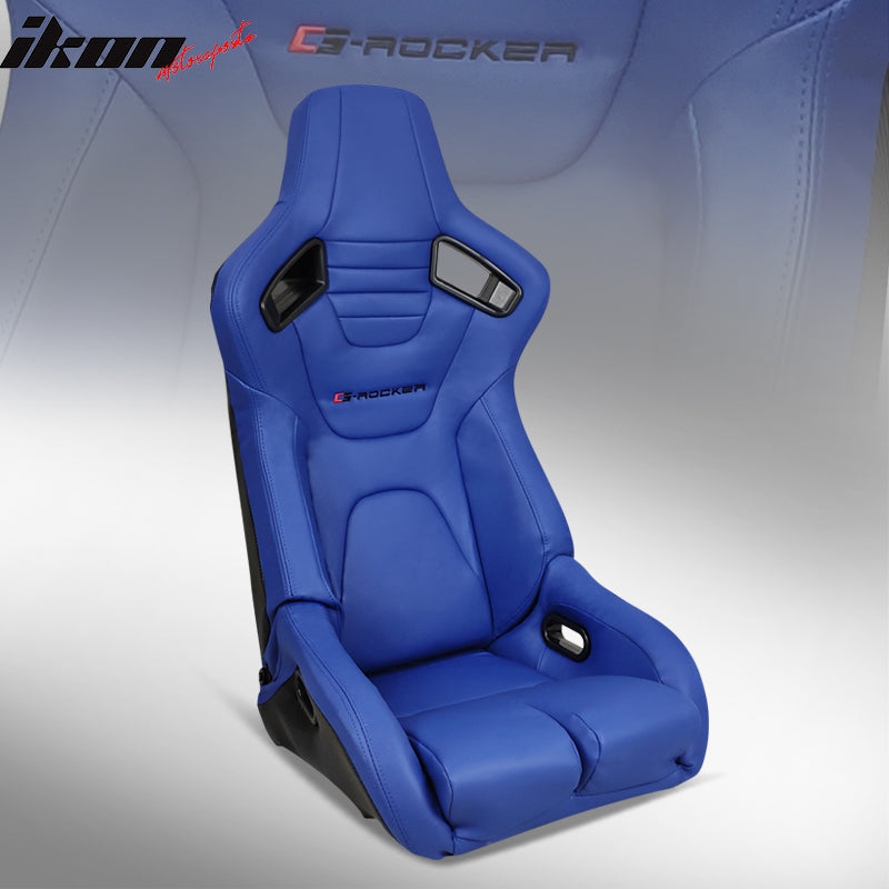 Universal Reclinable Bucket Racing Seat Dual Slider PU Carbon Leather