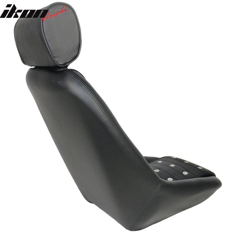 Mid-Sized Classic Black Faux Bucket Seat w/ Slidersin Leather PU