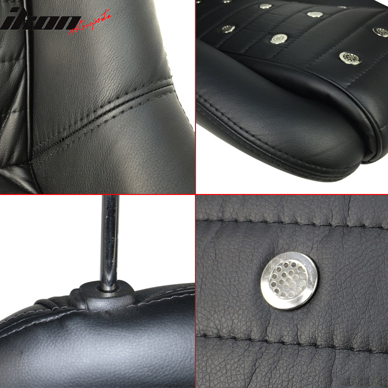 Mid-Sized Classic Black Faux Bucket Seat w/ Slidersin Leather PU