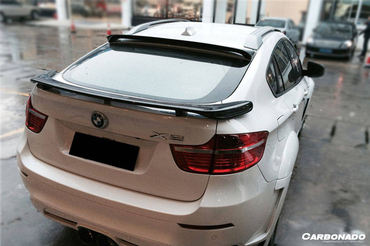 2009-2014 BMW E71 X6 X6M HM Style Carbon Fiber Trunk Spoiler