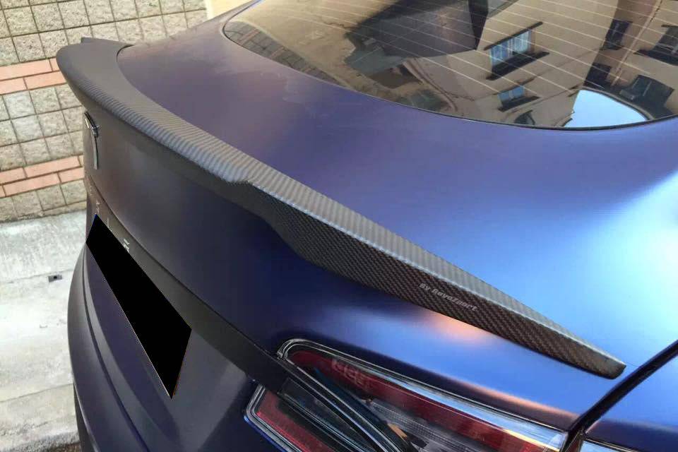 2012-2015 Tesla Model S RS Style Carbon Fiber Trunk Spoiler