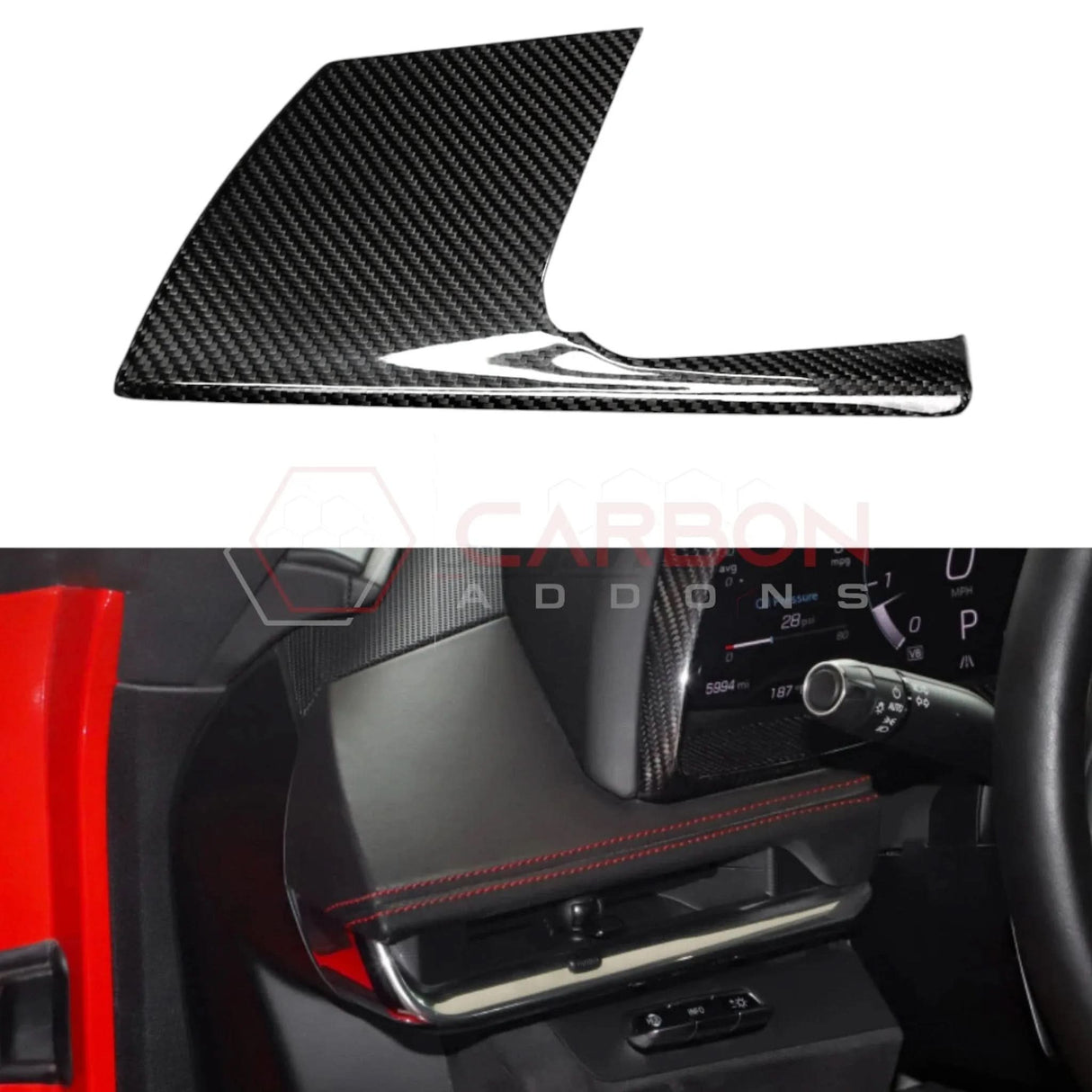 C8 Corvette Real Carbon Fiber Driver Side Dashboard Trim Cover | Interior Overlay (2020–2025)