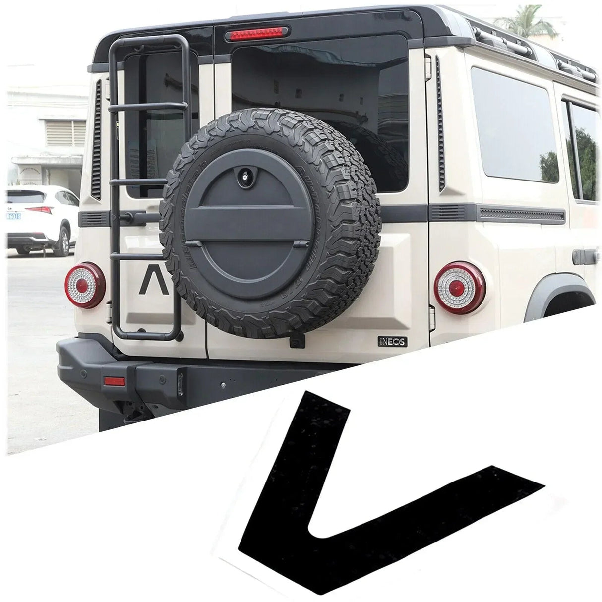 Emergency Reflective Lambda Rear Tailgate Overlay - 2024+ Grenadier