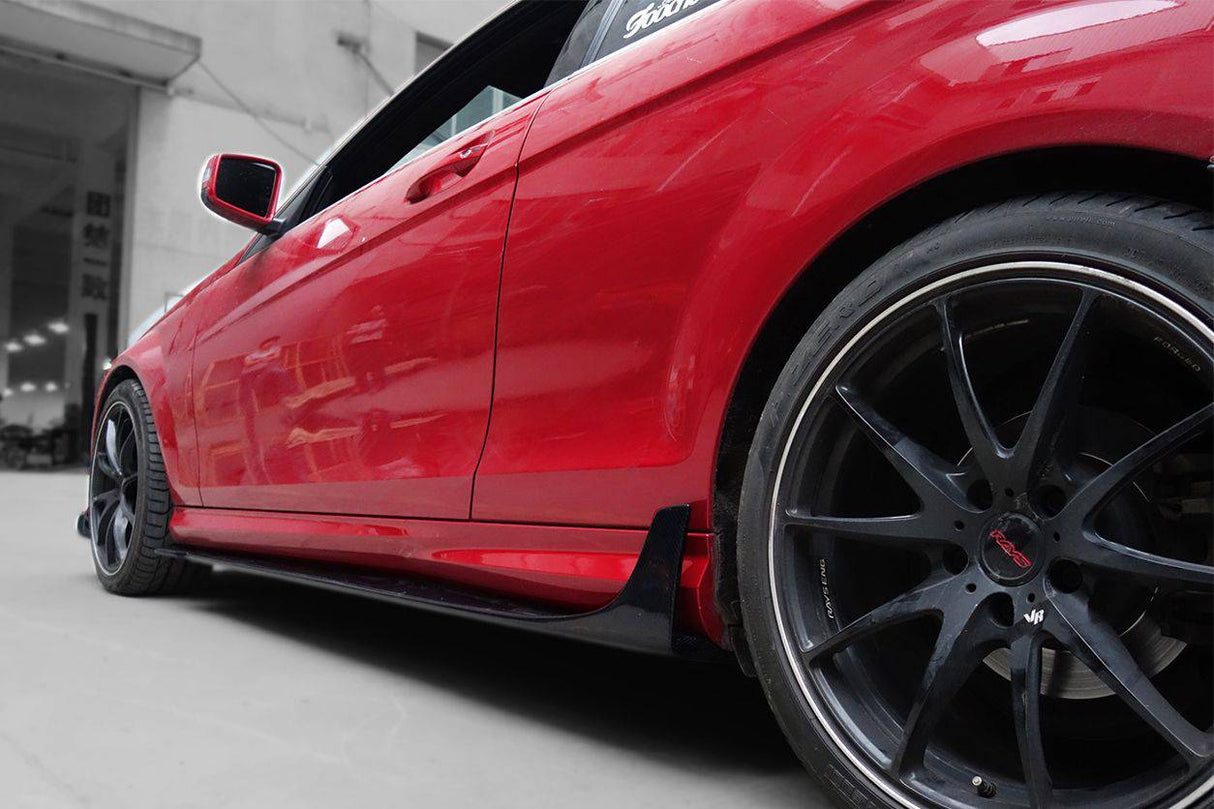 2012-2014 Mercedes Benz W204 C63 AMG C Class Coupe DP Style Side Skirts Under Board