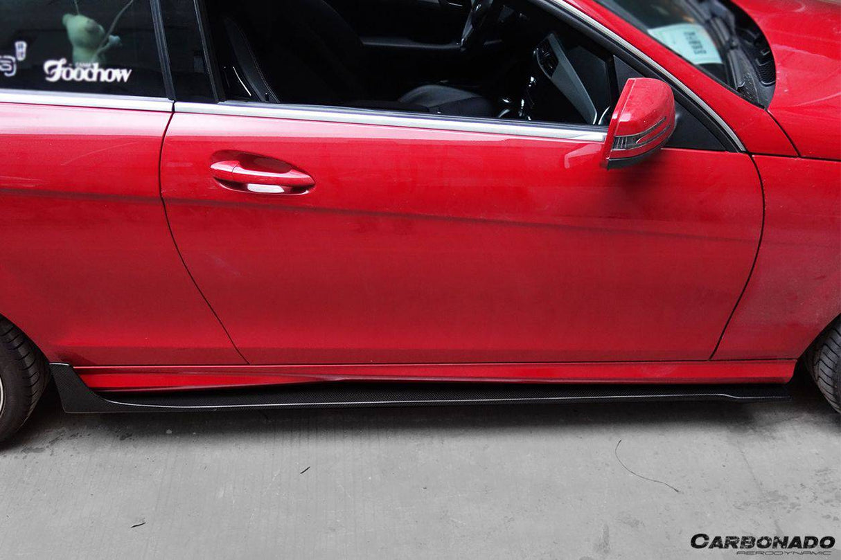 2012-2014 Mercedes Benz W204 C63 AMG C Class Coupe DP Style Side Skirts Under Board