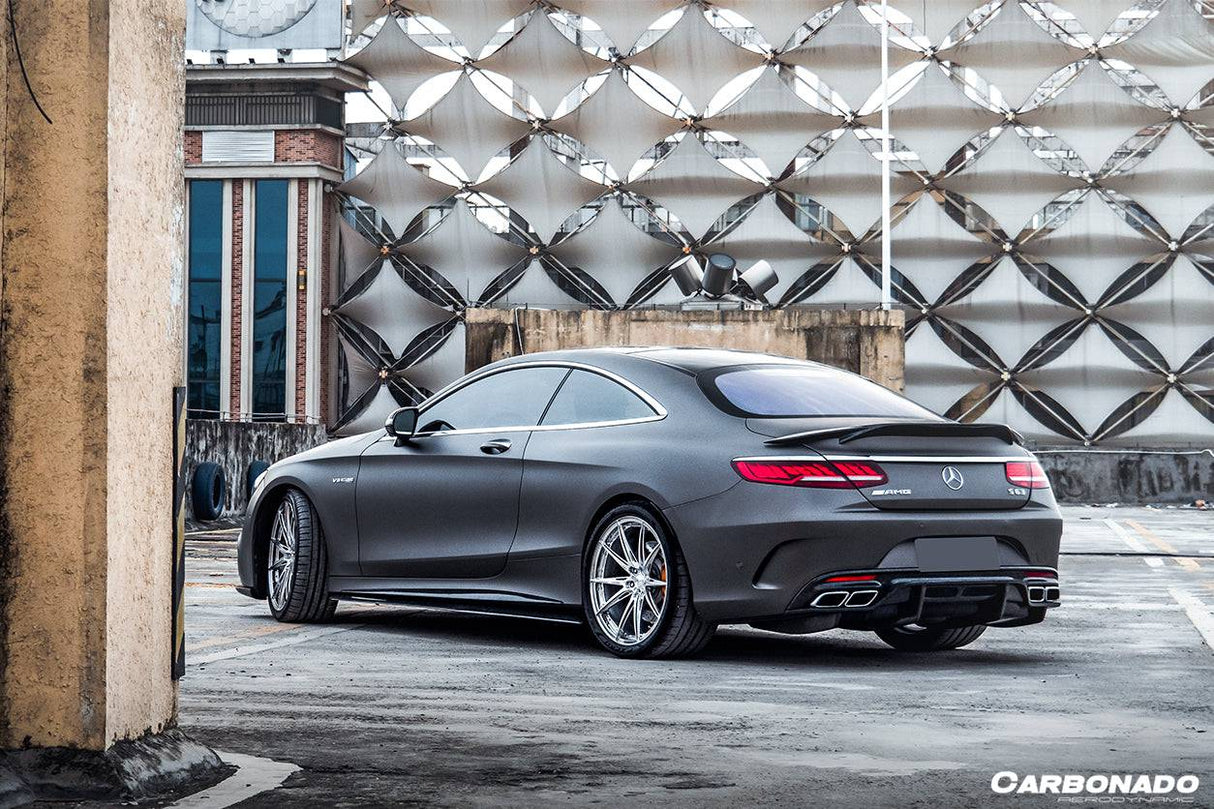 2014-2021 Mercedes Benz S63 S Class C217 Coupe RT Style Carbon Fiber Trunk Spoiler