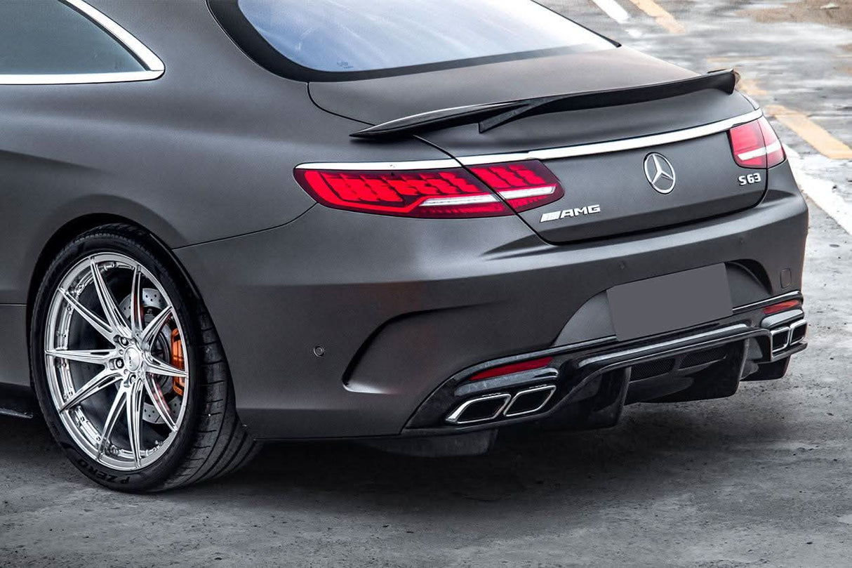 2014-2021 Mercedes Benz S63 S Class C217 Coupe RT Style Carbon Fiber Trunk Spoiler