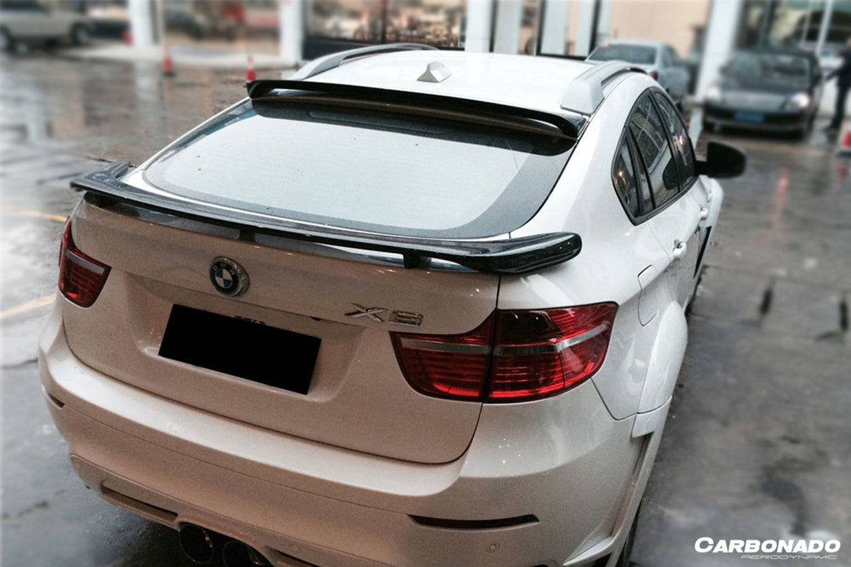 2009-2014 BMW E71 X6 X6M HM Style Carbon Fiber Roof Spoiler