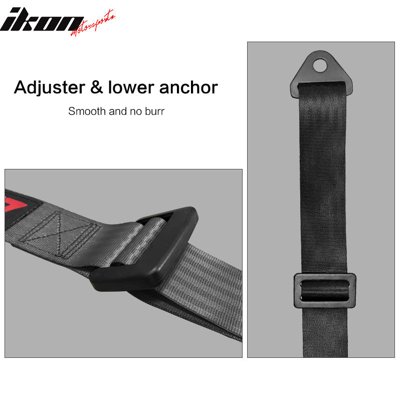 Universal Black 4 Point Buckle Racing Seat Belt Harness Nylon