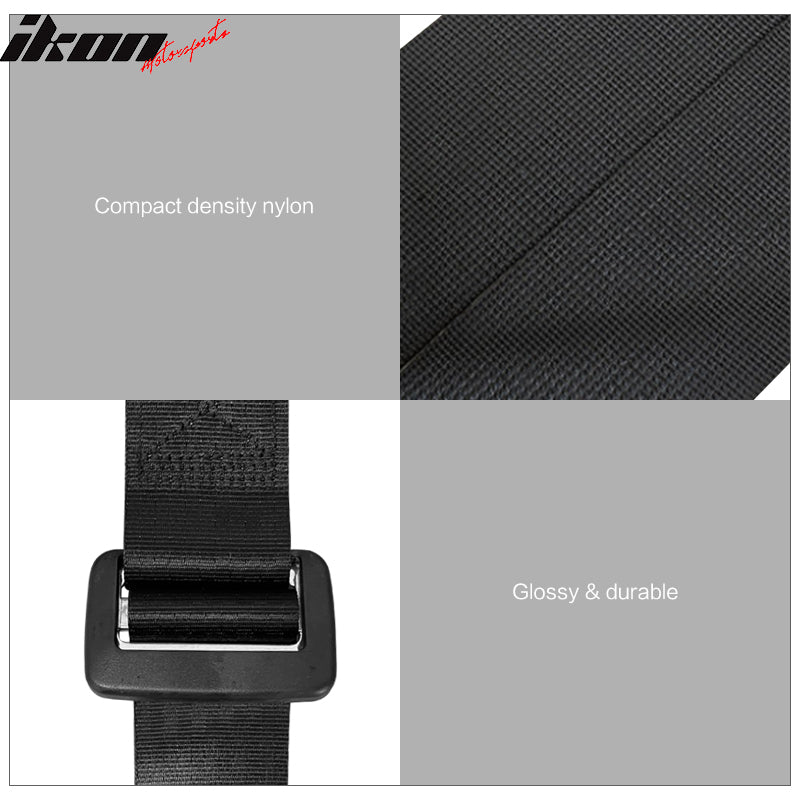 Universal Black 4 Point Buckle Racing Seat Belt Harness Nylon