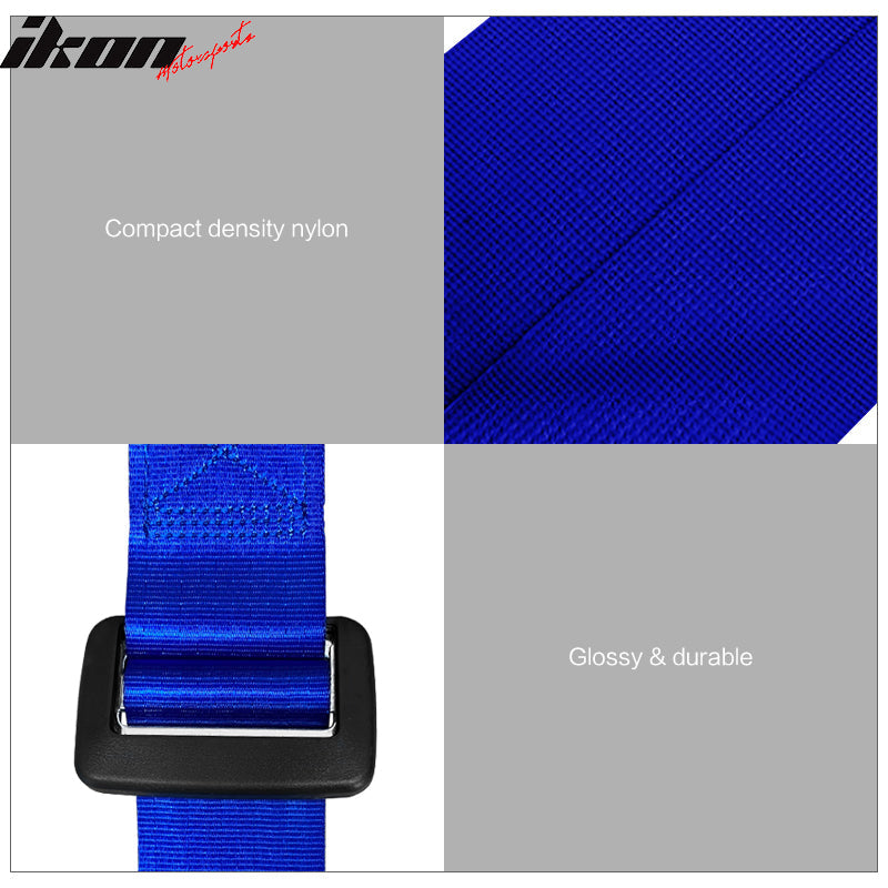 Universal Blue 4 Point Buckle Racing Seat Belt Harness Nylon