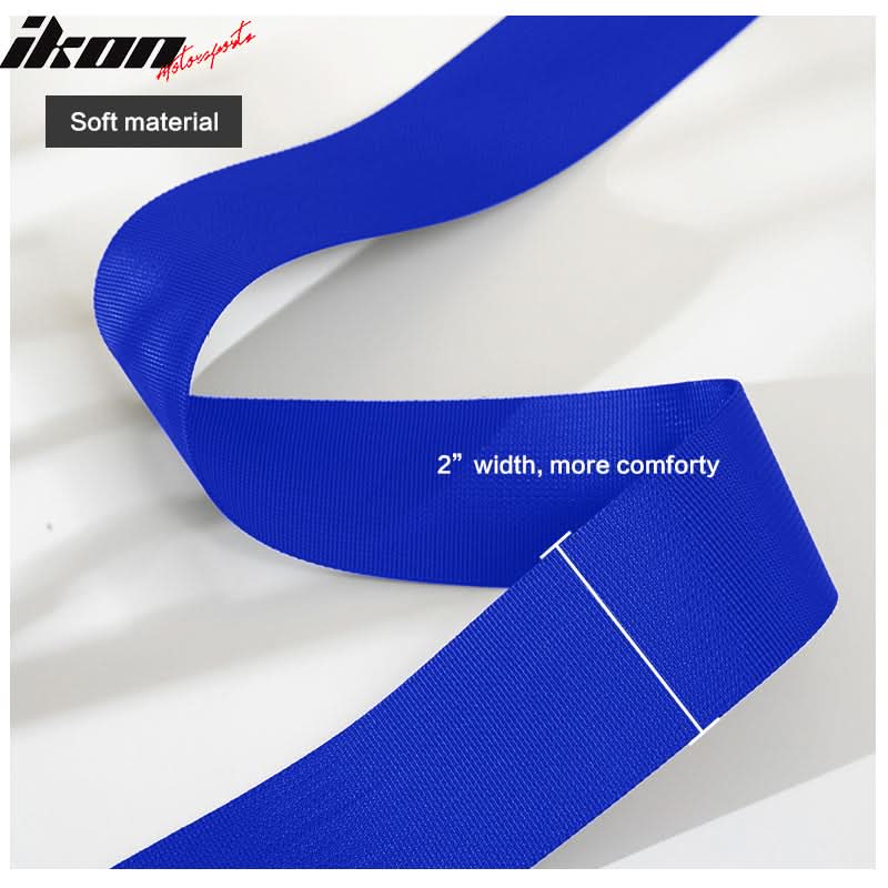 Universal Blue 4 Point Buckle Racing Seat Belt Harness Nylon