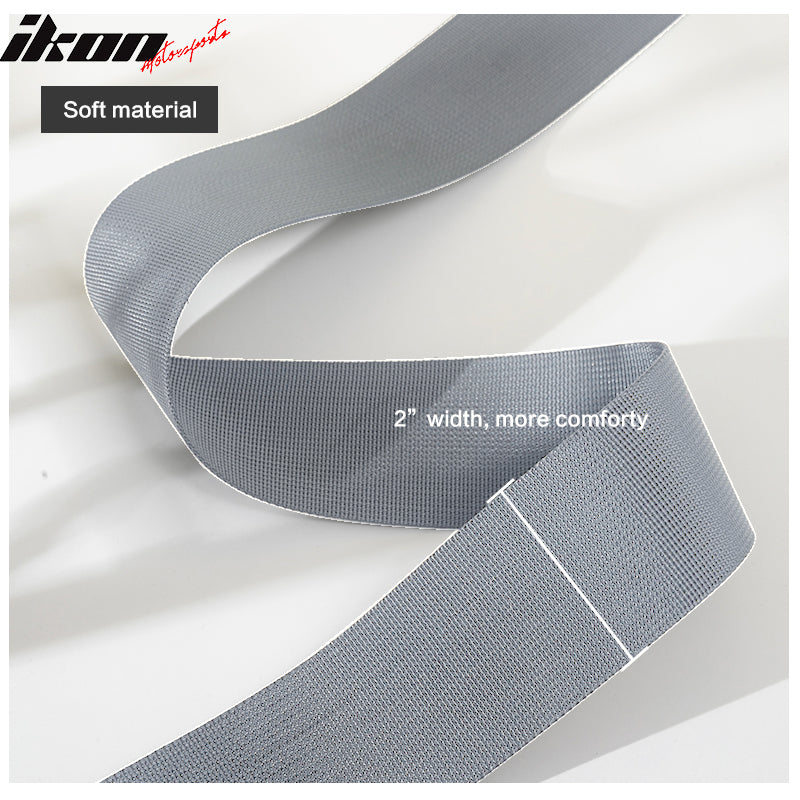 Universal Gray 4 Point Buckle Racing Seat Belt Harness Nylon