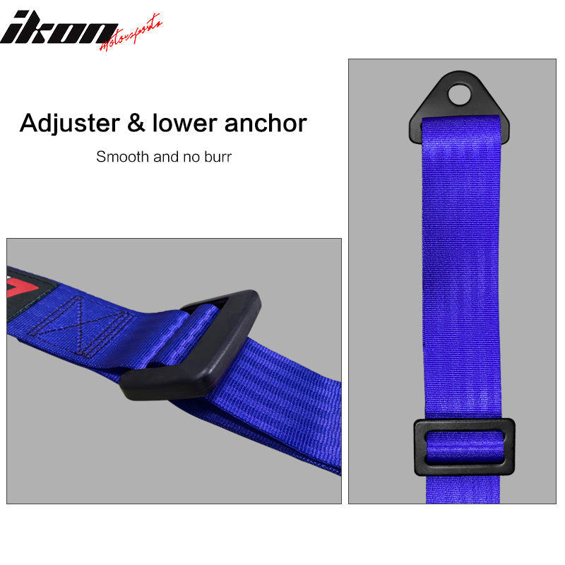 Universal Purple 2" 4 Point Buckle Racing Seat Belt Harness Nylon