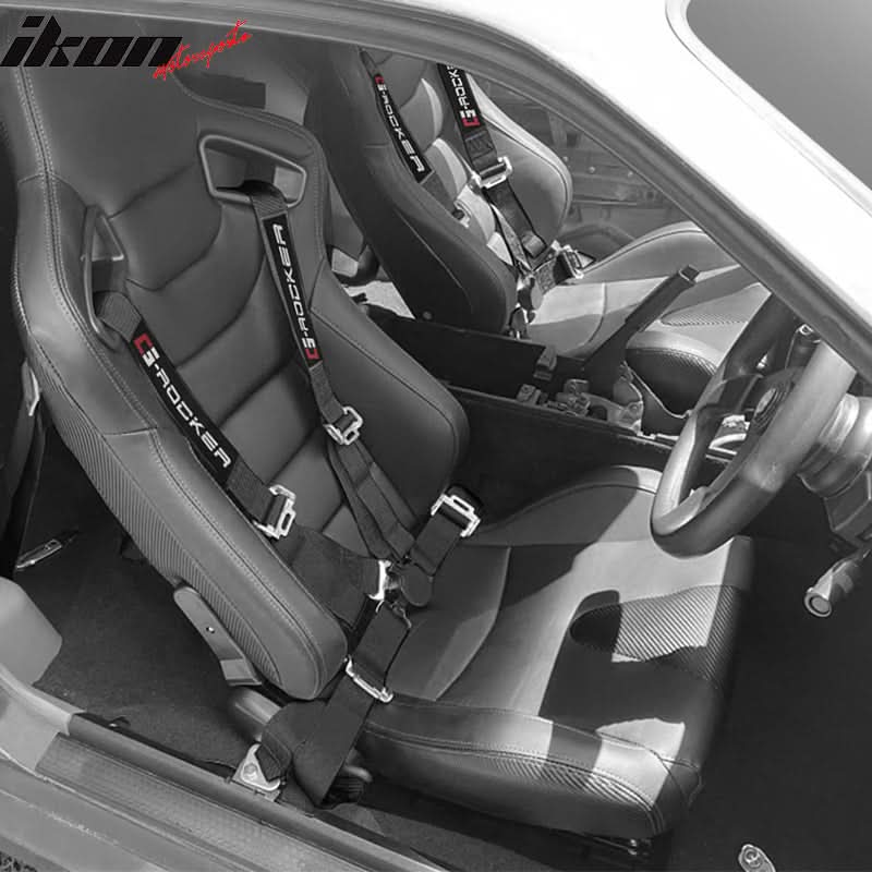 Universal 4 Point Cam-Lock Black Racing Harness Seat Belt Nylon
