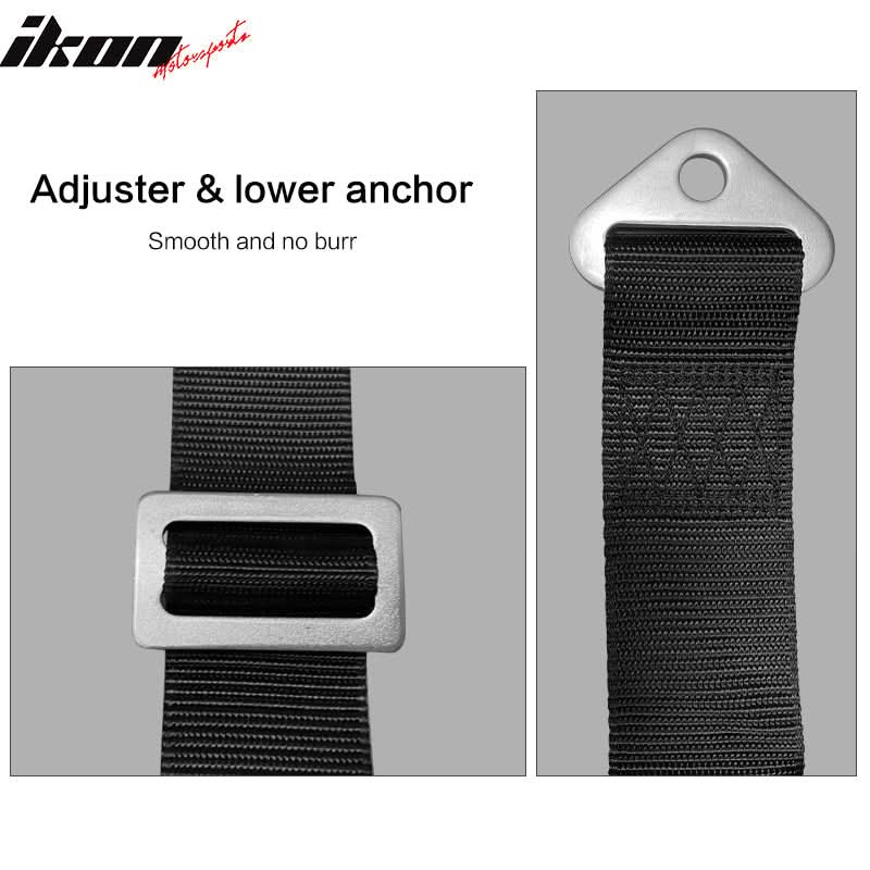 Universal 4 Point Cam-Lock Black Racing Harness Seat Belt Nylon