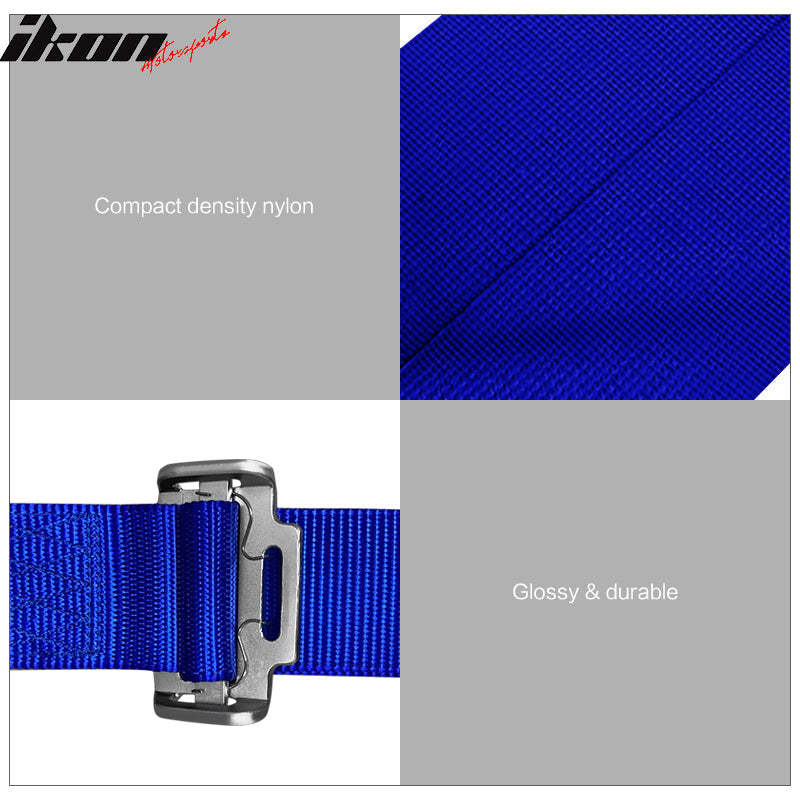 Universal 4 Point Cam-Lock Blue Racing Harness Seat Belt Nylon