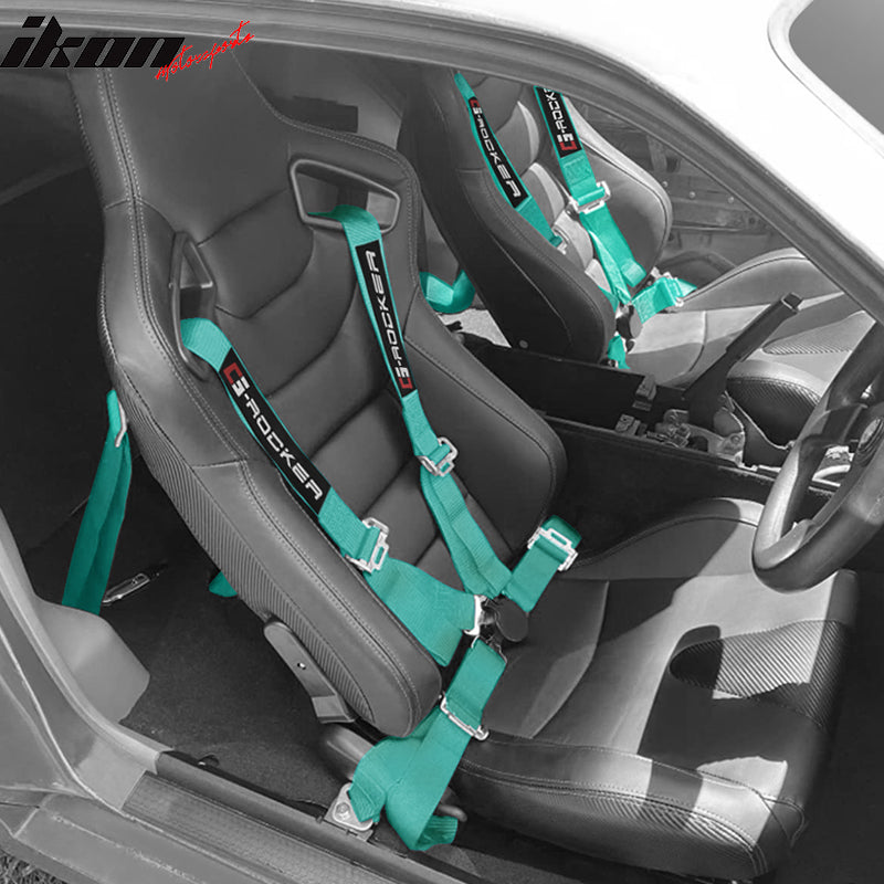 Universal 4 Point Cam-Lock Green Racing Harness Seat Belt Nylon