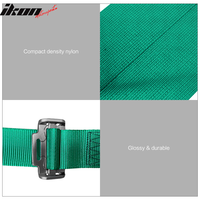 Universal 4 Point Cam-Lock Green Racing Harness Seat Belt Nylon