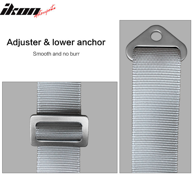 Universal 4 Point Cam-Lock Gray Racing Harness Seat Belt Nylon