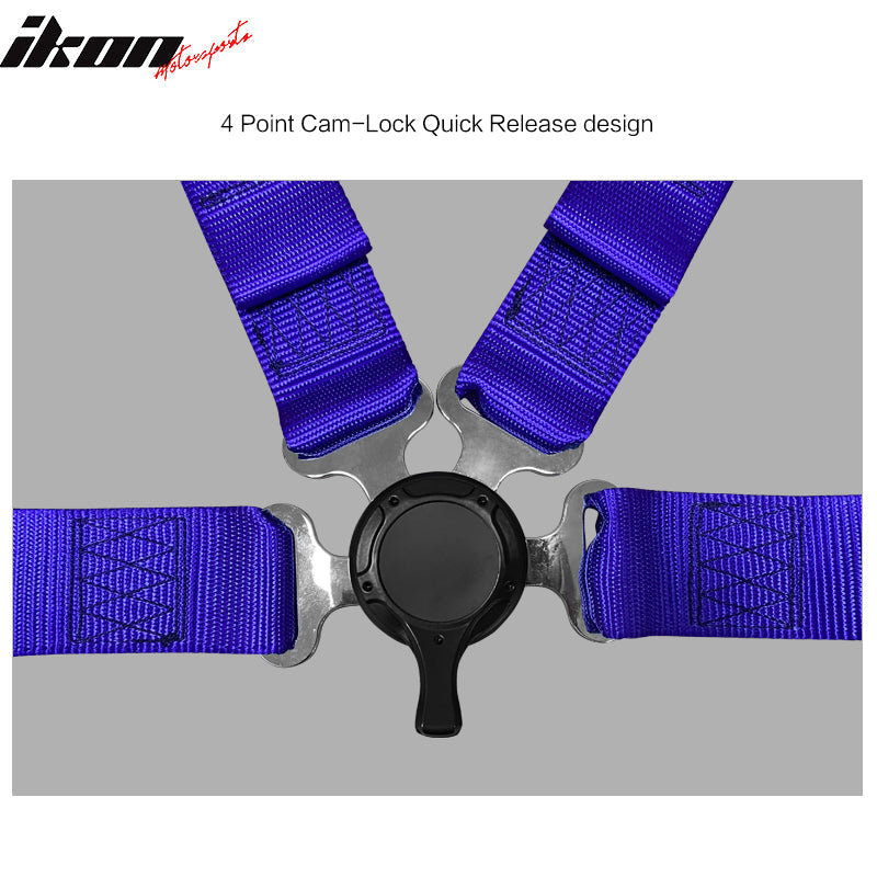 Universal 4 Point Cam-Lock Purple Racing Harness Seat Belt Nylon