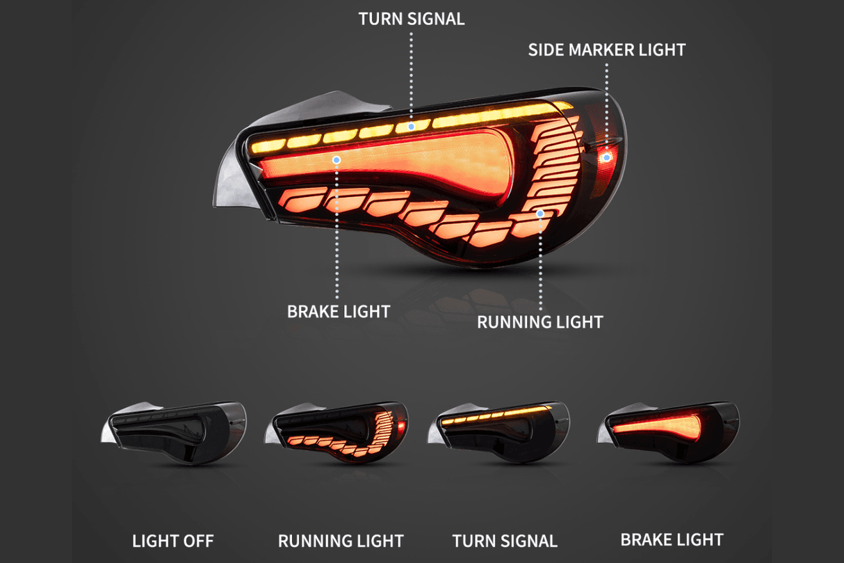 Scion FR-S Subaru BRZ Toyota 86 GT86 FT86 GTS Style LED Tail Lights (2012-2020) - K2 Industries
