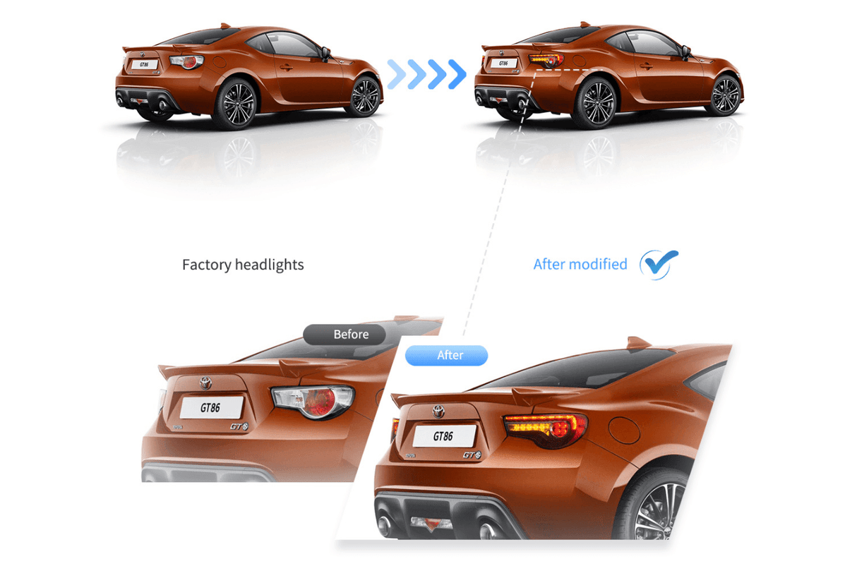 Scion FR-S Subaru BRZ Toyota GT86 1st Gen (ZN6/ZC6) LED Tail Lights Upgrade (2012-2021) - K2 Industries