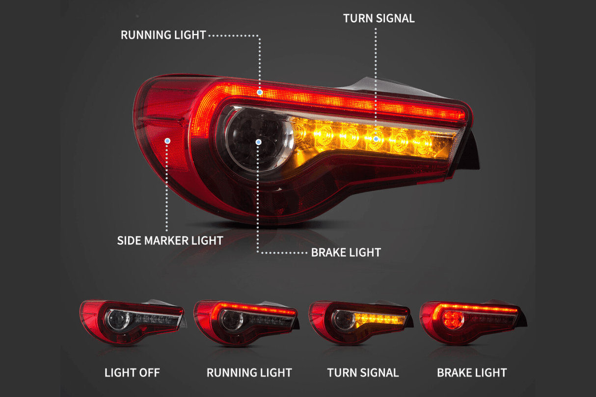 Scion FR-S Subaru BRZ Toyota GT86 1st Gen (ZN6/ZC6) LED Tail Lights Upgrade (2012-2021) - K2 Industries