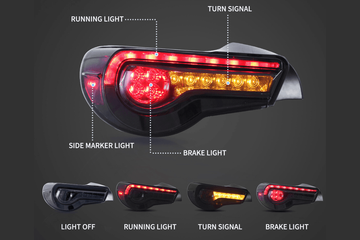 Scion FR-S Subaru BRZ Toyota GT86 1st Gen (ZN6/ZC6) LED Tail Lights Upgrade (2012-2021) - K2 Industries