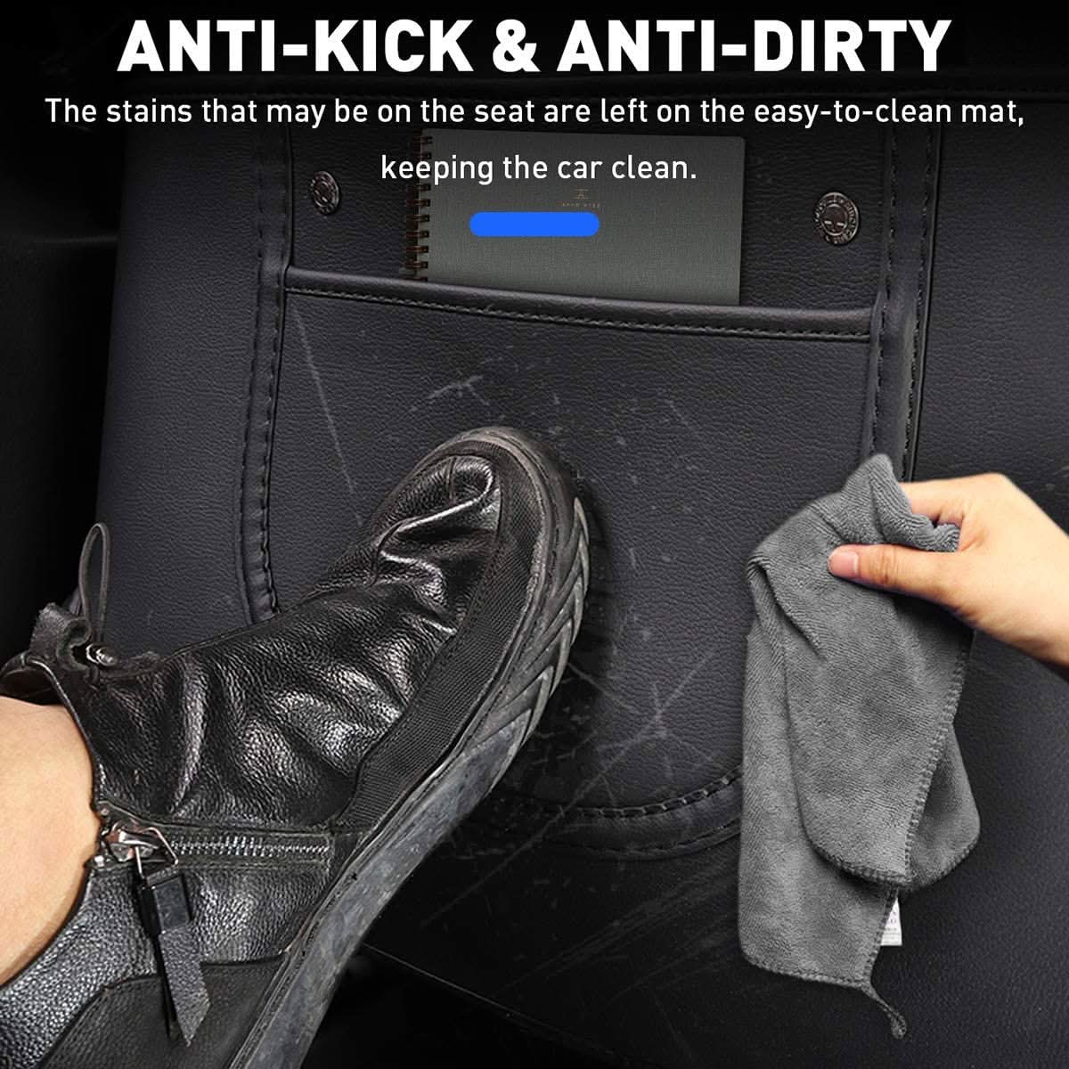Seat Back Kick Protector for Model 3/Y | Storage Pockets | Easy Clean | TESERY