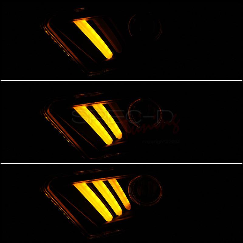 Spec-D Projector Headlights Ford Mustang S197 (10-14) LED Sequential Signal - Black / Chrome / Smoke