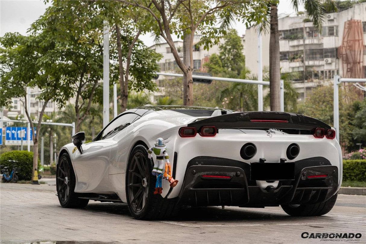 2020-UP Ferrari SF90 Stradale AV Style Carbon Fiber Trunk Spoiler