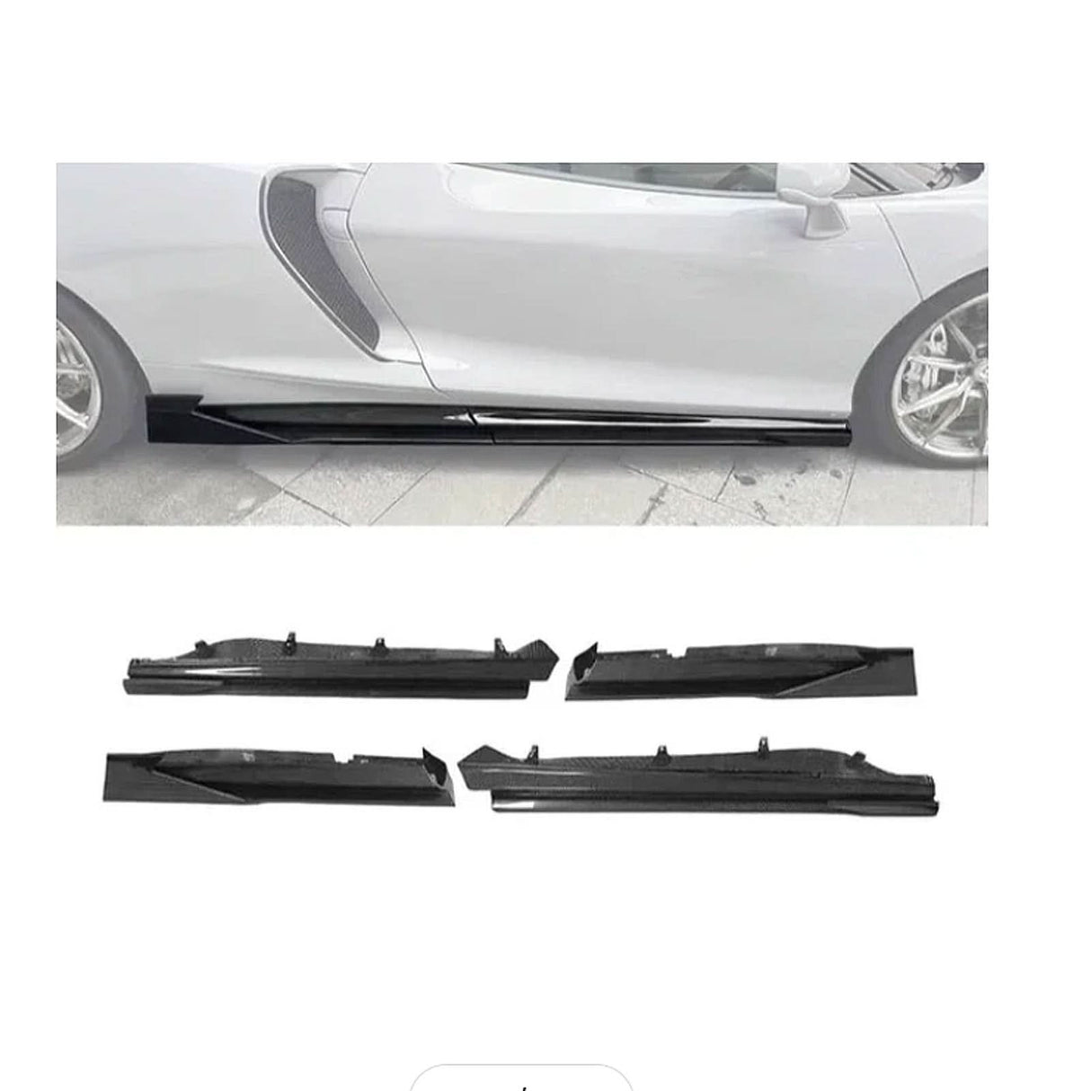 MWD Style Carbon Fiber Side Skirt Extension for McLaren GT