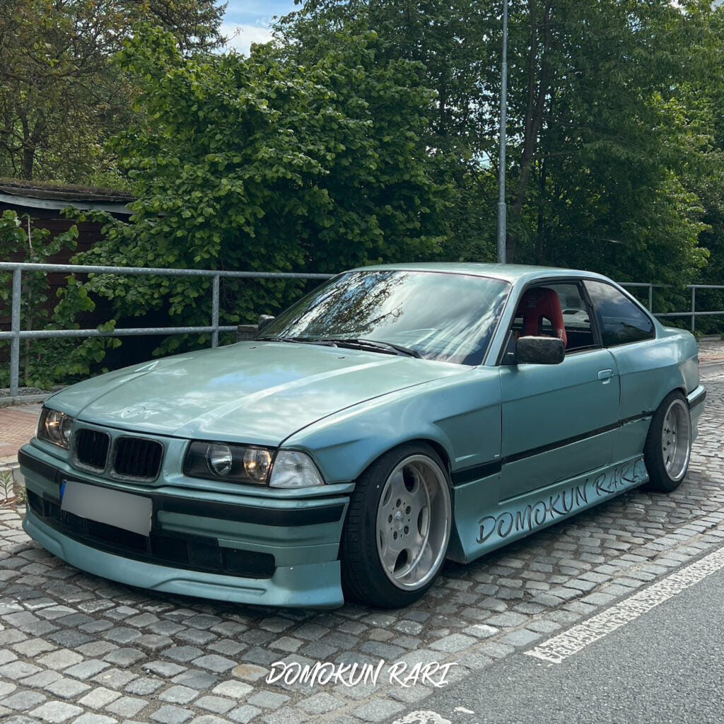 BMW E36 Single Vent Front Fenders +2.5cm Wide Body Fiberglass Drift Style Coupe Sedan Touring Compact