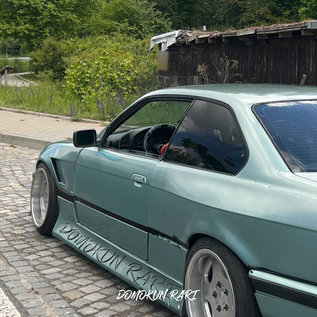 BMW E36 Single Vent Front Fenders +2.5cm Wide Body Fiberglass Drift Style Coupe Sedan Touring Compact