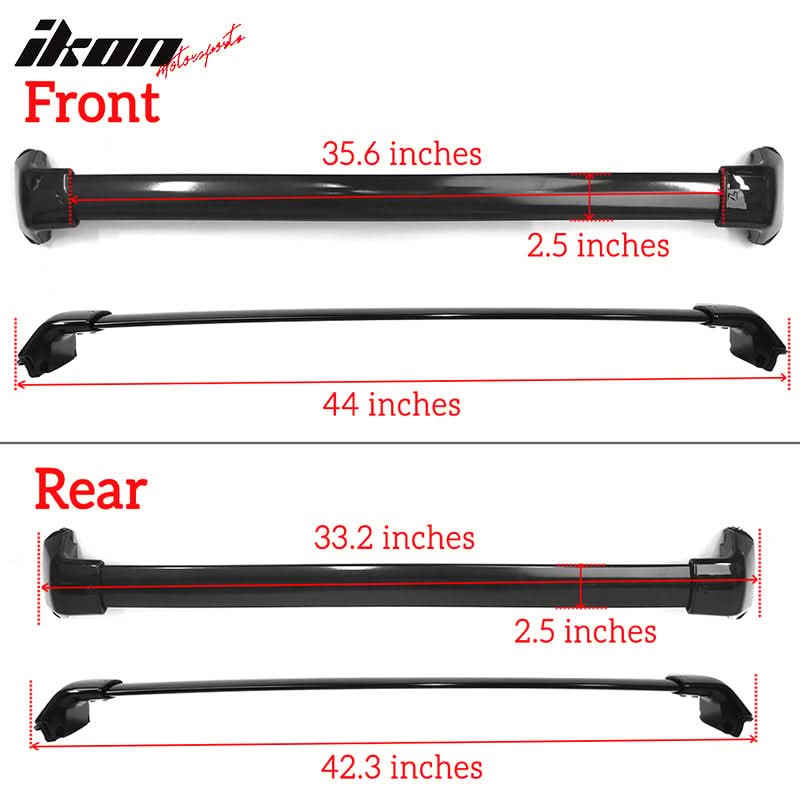 2012-2016 Honda CRV Black Roof Rack Cross Bar Side Rail Set 4PCS ABS