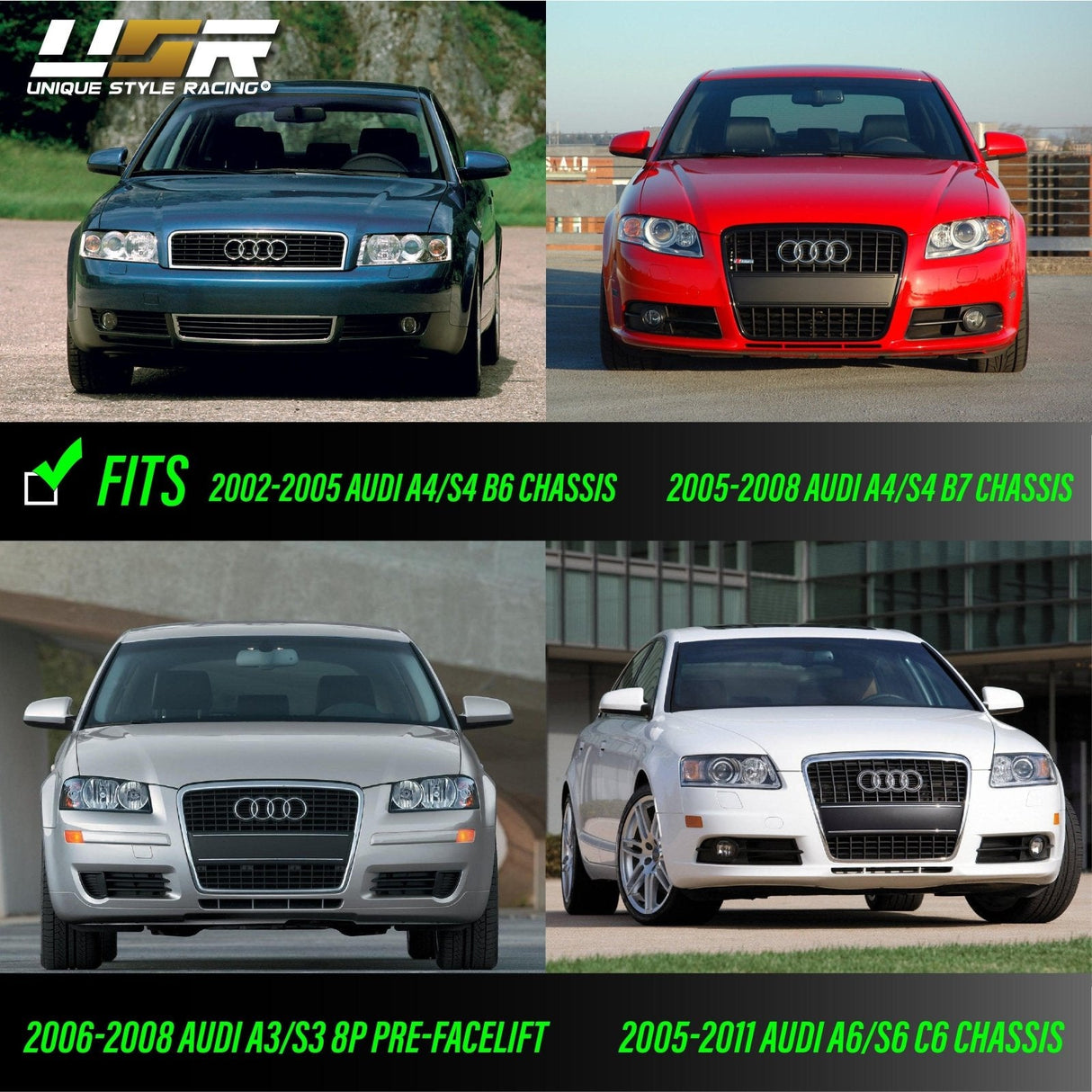 2002-2008 Audi A4/S4/RS4 Smoke Amber LED Side Marker Lights