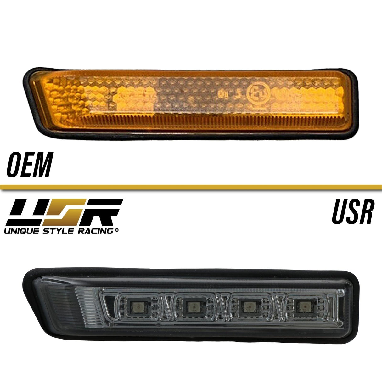 1997-1999 BMW E36 & E53 X5 Crystal Smoke Amber LED Side Marker Lights