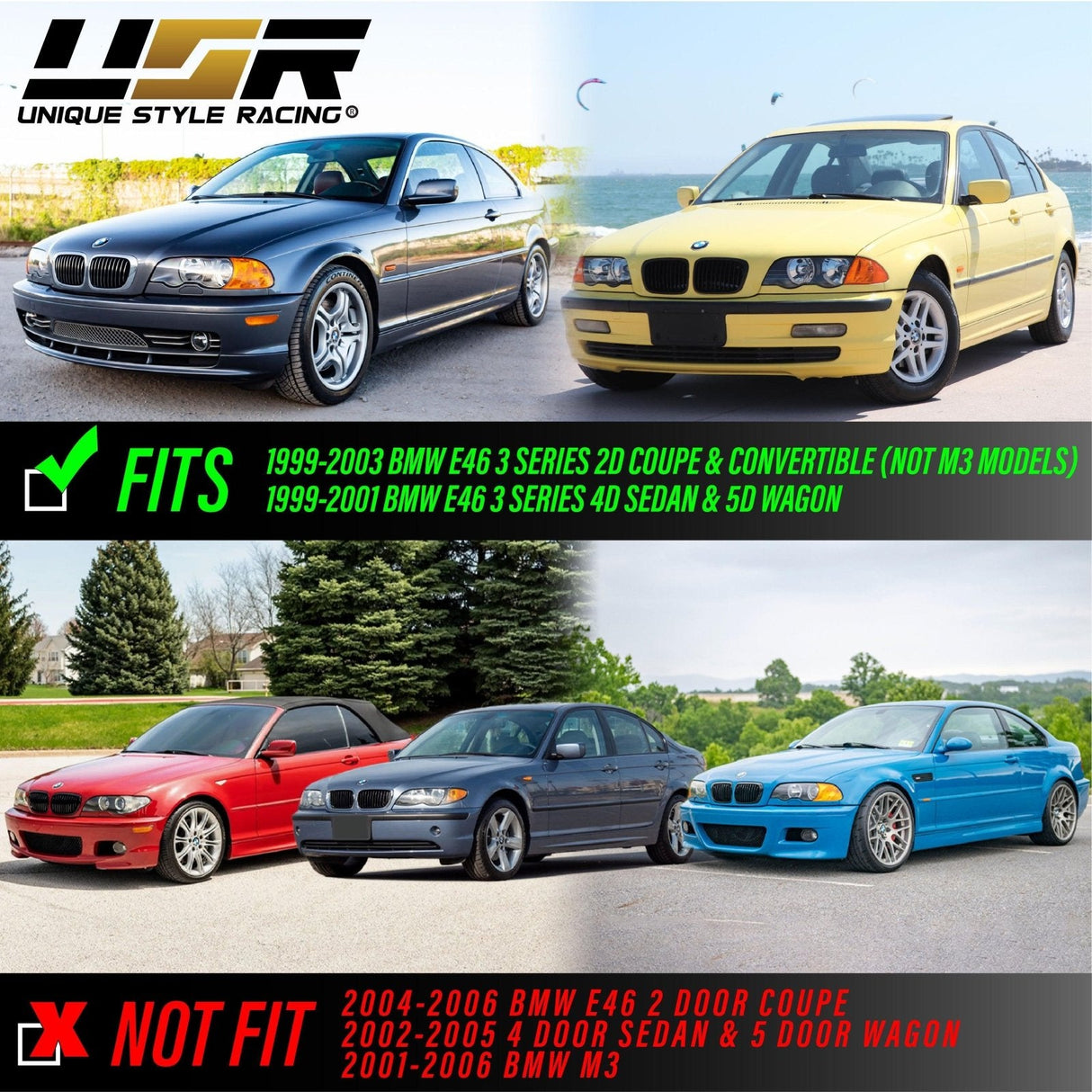 1999-2003 Bmw E46 2d/Cabrio & 99-01 Bmw 4d/5d Smoke Side Marker Lights