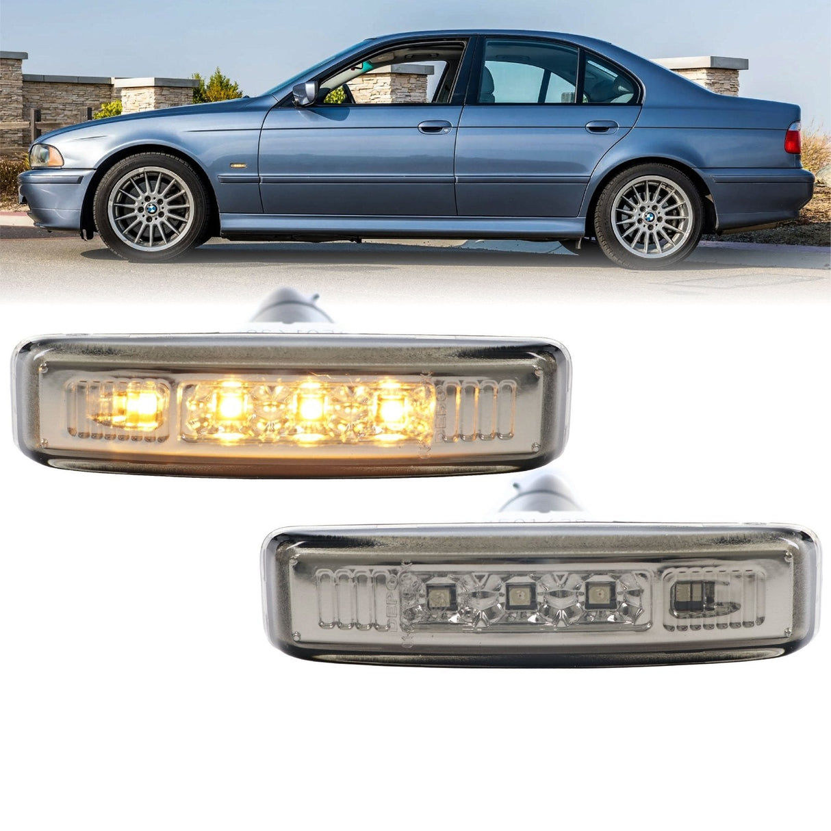 1997-2003 BMW E39 Smoke LED Amber Side Marker Lights