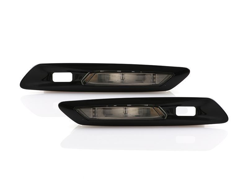2011-2016 BMW F10/F11 Smoke Glossy Black Side Markers w/ Parking Assist