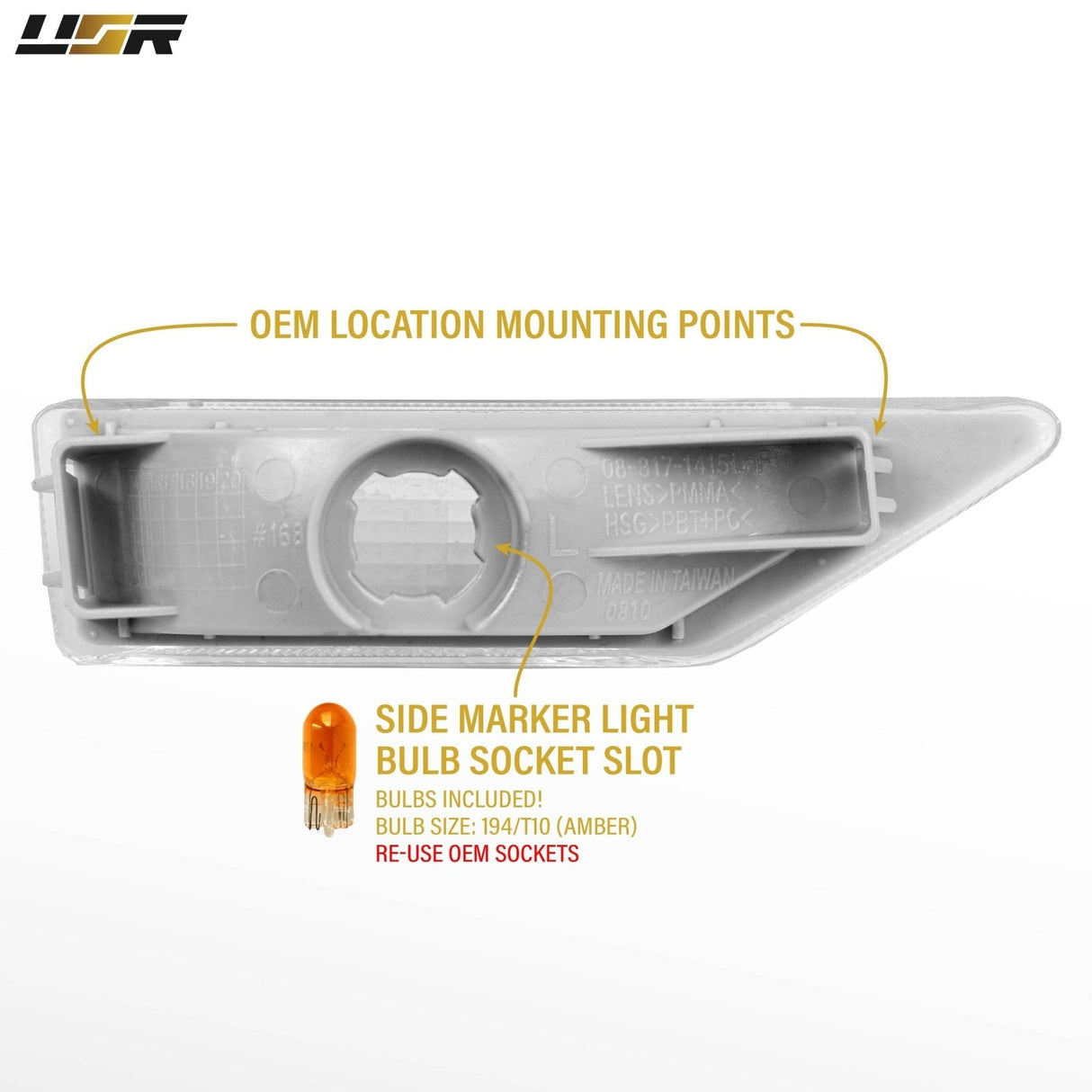 2006-2008 Honda Pilot Smoke Fender Side Marker