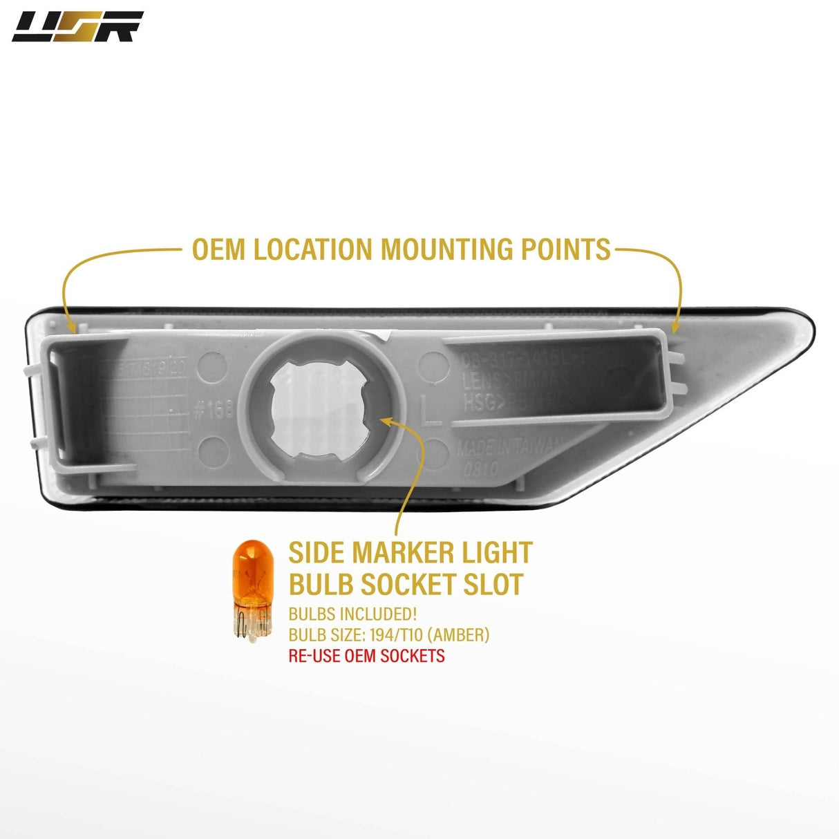 2006-2008 Honda Pilot Smoke Fender Side Marker