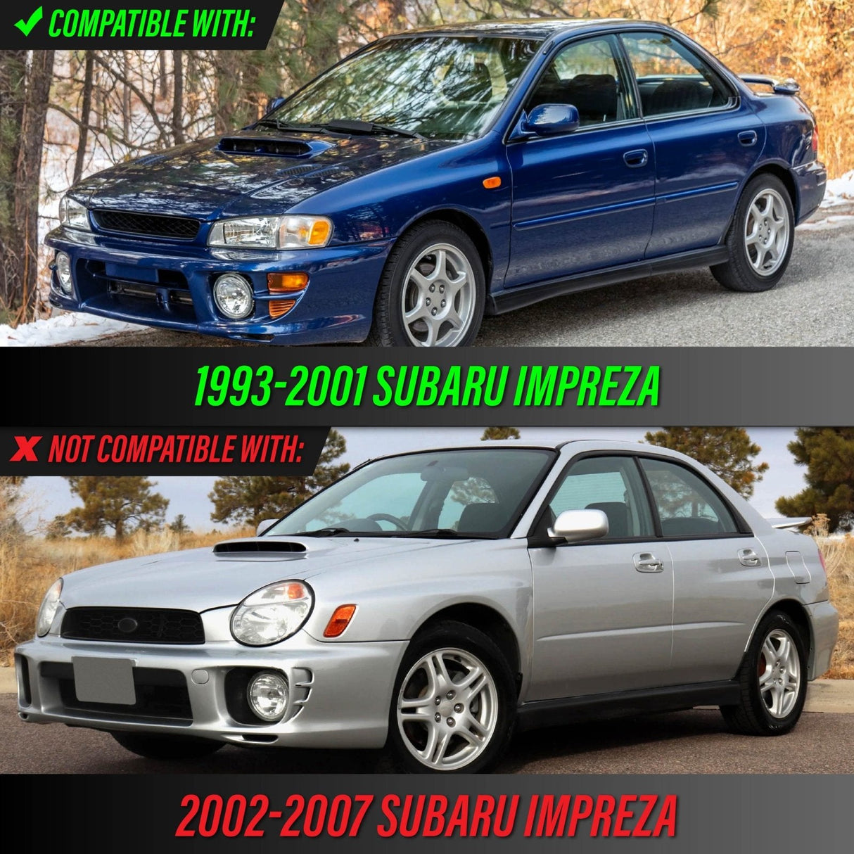 1995-2001 Subaru Impreza Crystal Black Side Marker Lights