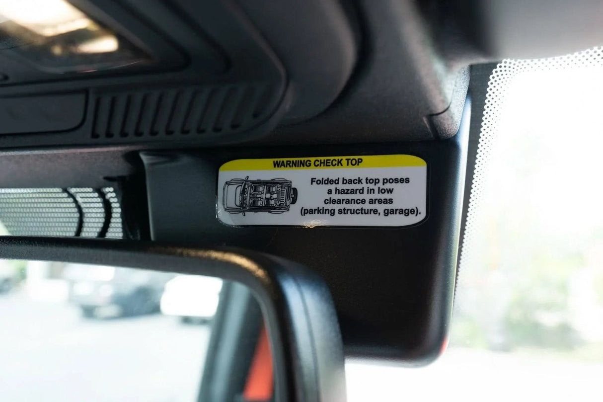 Soft Top Warning Labels - 2021+ Bronco