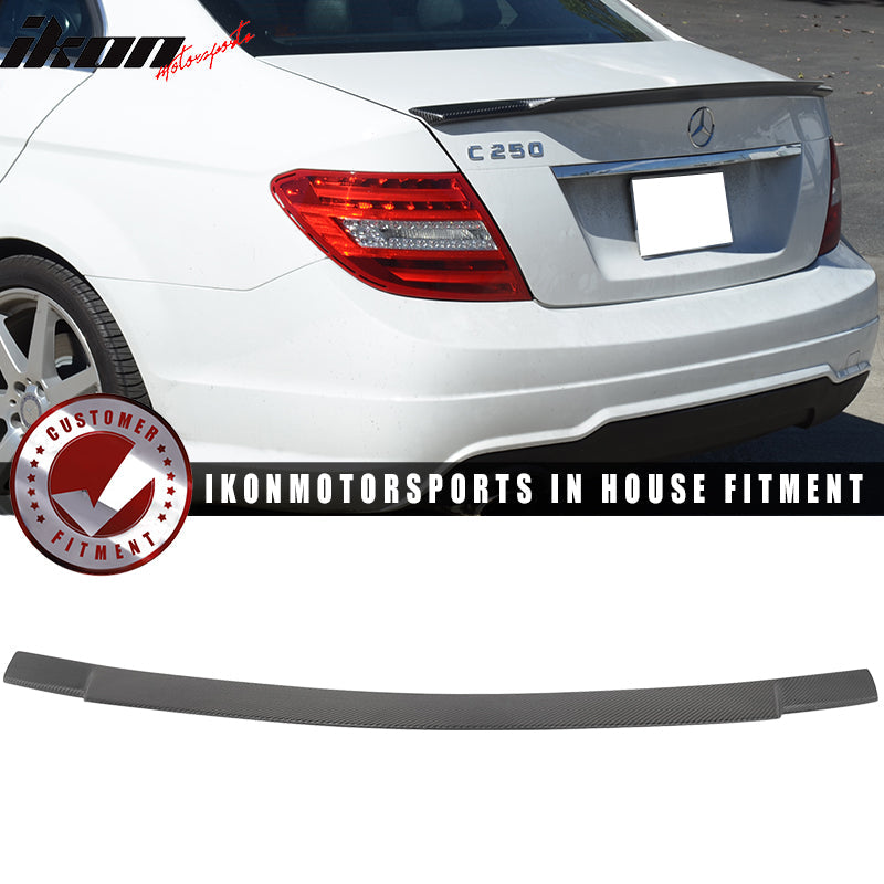 2008-2014 Mercedes Benz W204 Sedan V Matte Carbon Fiber Trunk Spoiler