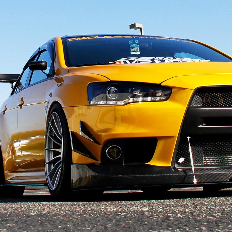 Spec-D Projector Headlights Mitsubishi Lancer & EVO X (08-15) R8 Style LED Strip - Black or Chrome