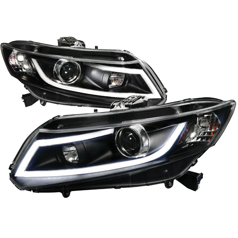 Spec-D Projector Headlights Honda Civic Coupe (12-13) Sedan (12-15) LED Bar - Black or Chrome