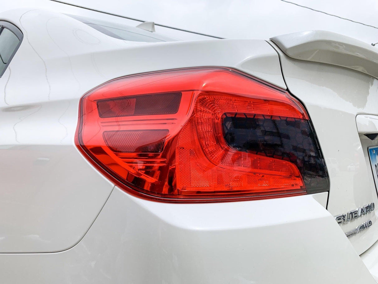 Special Edition Dark Smoke Honeycomb Tail Light Overlays - 2015-2021 WRX / STI